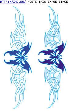 Tattoo Design: blue_lower_back_butterfly (in Butterfly Tattoos)