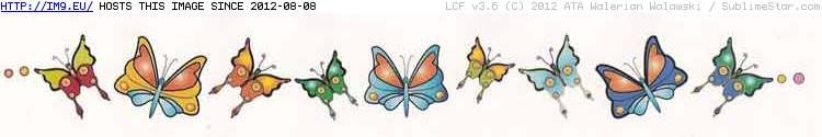 Tattoo Design: butterflies-1.5x9.5 (in Lower Back Tattoos)