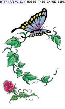 Tattoo Design: butterfly-rose (in Butterfly Tattoos)