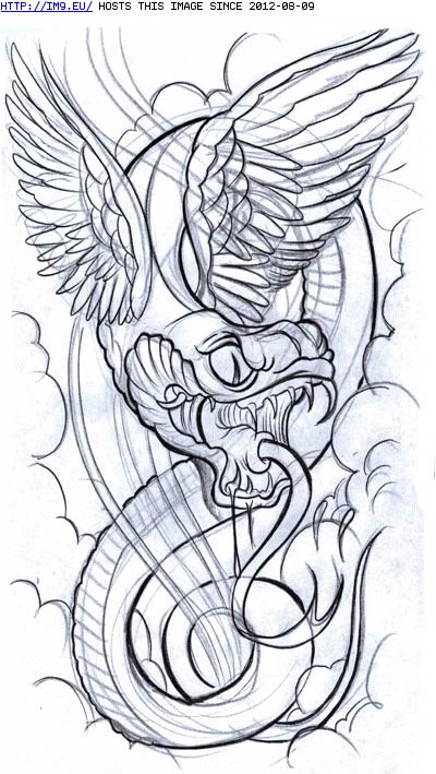 Tattoo Design: flying_snake (in Snake Tattoos)