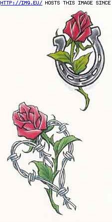 Tattoo Design: GIANT-horseshoe-rose (in Rose Tattoos)