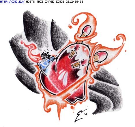 Tattoo Design: heartbadge (in Tattoo Flash)