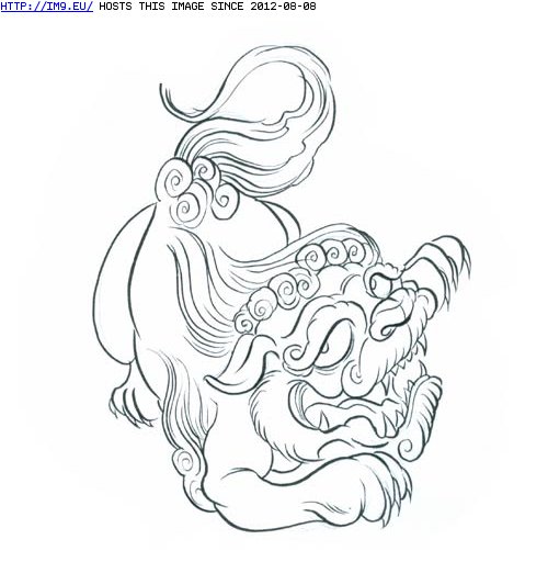 Tattoo Design: lion (in Chinese Tattoos)