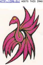 Tattoo Design: pink_tribal_flamingo (in Birds Tattoos)