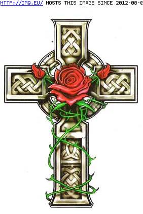 Tattoo Design: rose_cross (in Celtic Tattoos)