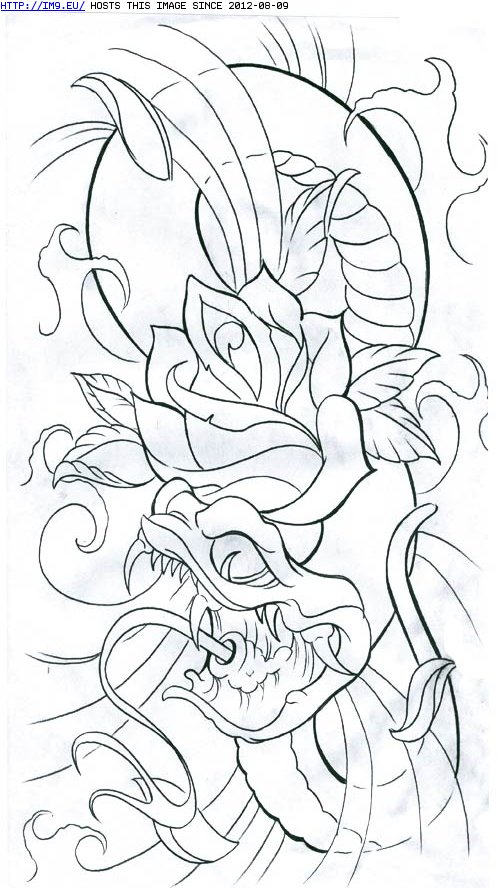 Tattoo Design: snake_with_rose (in Snake Tattoos)
