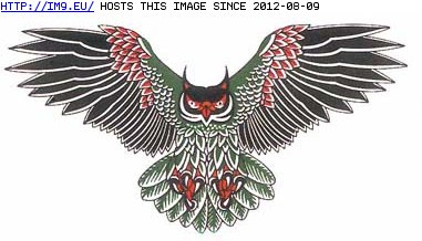 Tattoo Design: swooping_owl_screech_tattoo (in Birds Tattoos)