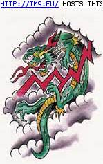 Tattoo Design: TJKVD-red-lightning-bolt-dr (in Dragon Tattoos)