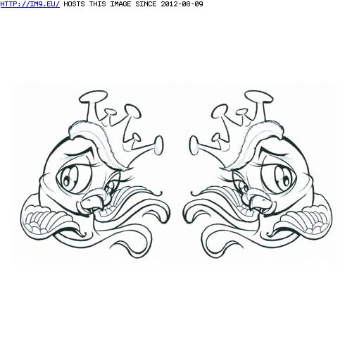 Tattoo Design: two_birds_with_crown (in Birds Tattoos)