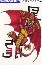 Tattoo Design: VSICD-red-dragon-horns-yw-c (in Dragon Tattoos)