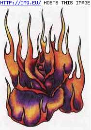 Tattoo Design: VSIFT-flaming-rose (in Rose Tattoos)