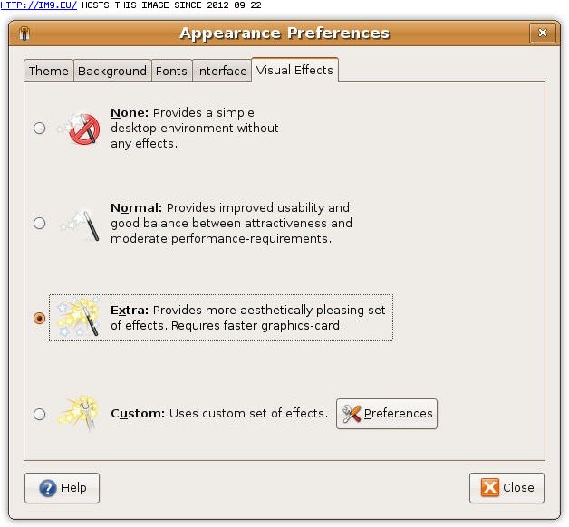 Ubuntu visual effects settings (in Random images)