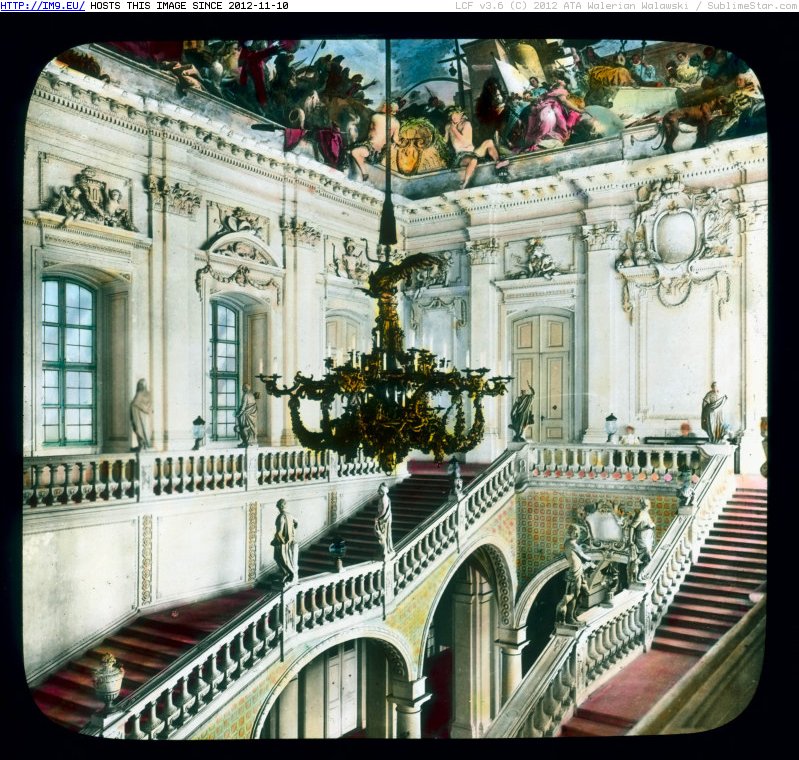 Wurzburg. Residenz - interior of Stair Hall, with frescoes by Tiepolo (1930).1865 (in Branson DeCou Stock Images)